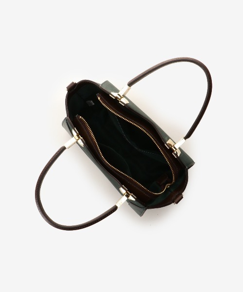 & chouette（アンドシュエット）の「スウェードライク ハンドル金具トート（ハンドバッグ・レディース・ベージュ/ダークグリーン/モカ・FREE）」の10枚目の写真