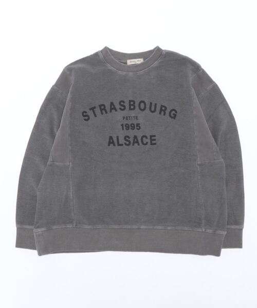 Samansa Mos2（サマンサ モスモス）の「ピグメント加工裏毛切替スウェット（スウェット・レディース・チャコール/ベージュ/カーキ・ﾌﾘ-）」の2枚目の写真