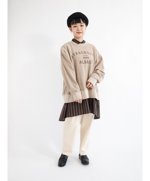 Samansa Mos2（サマンサ モスモス）の「ピグメント加工裏毛切替スウェット（スウェット・レディース・チャコール/ベージュ/カーキ・ﾌﾘ-）」の19枚目の写真