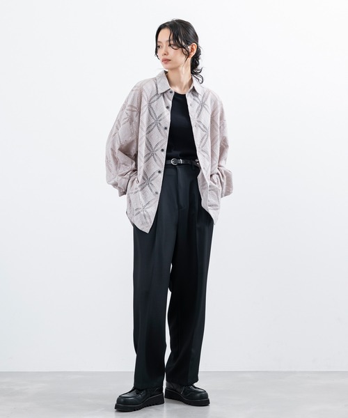 JUNRED（ジュンレッド）の「ライトスルーワイドストレートパンツ（スラックス・メンズ・ブラック/ベージュ/ホワイト系その他/ブルー系その他・S/M/L）」の17枚目の写真