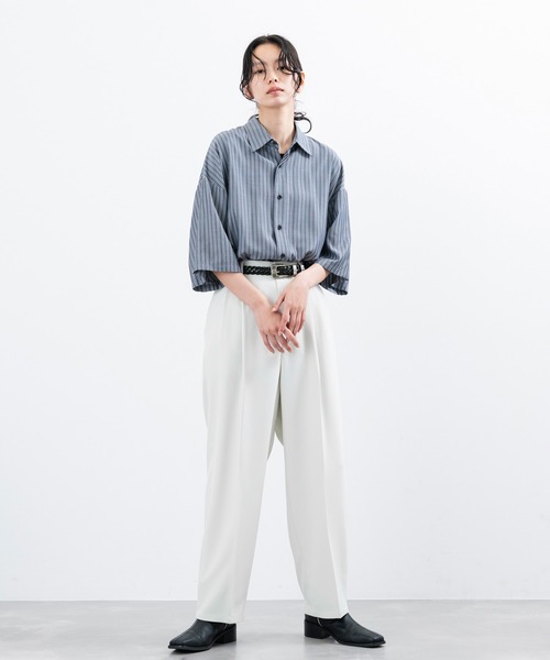 JUNRED（ジュンレッド）の「ライトスルーワイドストレートパンツ（スラックス・メンズ・ブラック/ベージュ/ホワイト系その他/ブルー系その他・S/M/L）」の19枚目の写真