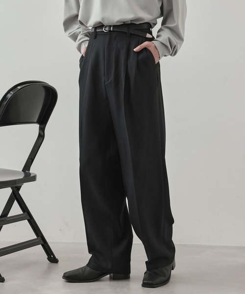 セール】ライトスルーワイドストレートパンツ（スラックス）｜JUNRED