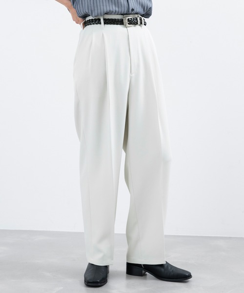 JUNRED（ジュンレッド）の「ライトスルーワイドストレートパンツ（スラックス・メンズ・ブラック/ベージュ/ホワイト系その他/ブルー系その他・S/M/L）」の10枚目の写真