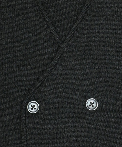 TOKYO SHIRTS（トウキョウシャツ）の「ミラノリブ編地切替 ダブルニットジレ（ベスト・メンズ・チャコールグレー/ダークブルー・LL/M/L/XL）」の6枚目の写真