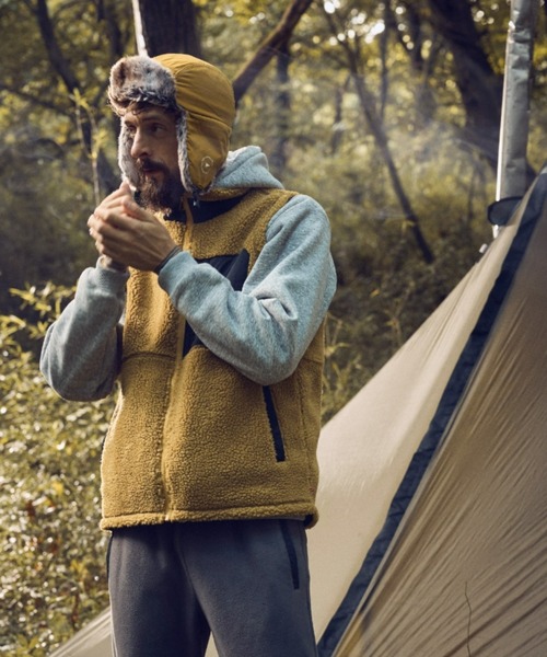 Franklin Climbing（フランクリンクライミング）の「【Franklin Climbing】 シープボアベスト（ダウンベスト・メンズ・アイボリー/ブラック/マスタード/オレンジ・M/L/XL）」の4枚目の写真