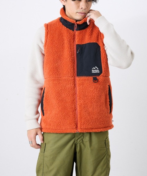 Franklin Climbing（フランクリンクライミング）の「【Franklin Climbing】 シープボアベスト（ダウンベスト・メンズ・アイボリー/ブラック/マスタード/オレンジ・M/L/XL）」の20枚目の写真
