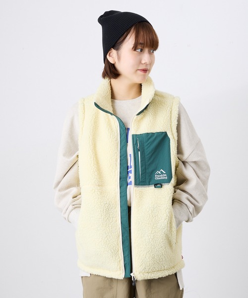 Franklin Climbing（フランクリンクライミング）の「【Franklin Climbing】 シープボアベスト（ダウンベスト・メンズ・アイボリー/ブラック/マスタード/オレンジ・M/L/XL）」の19枚目の写真