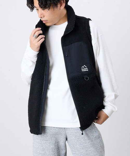 Franklin Climbing（フランクリンクライミング）の「【Franklin Climbing】 シープボアベスト（ダウンベスト・メンズ・アイボリー/ブラック/マスタード/オレンジ・M/L/XL）」の9枚目の写真