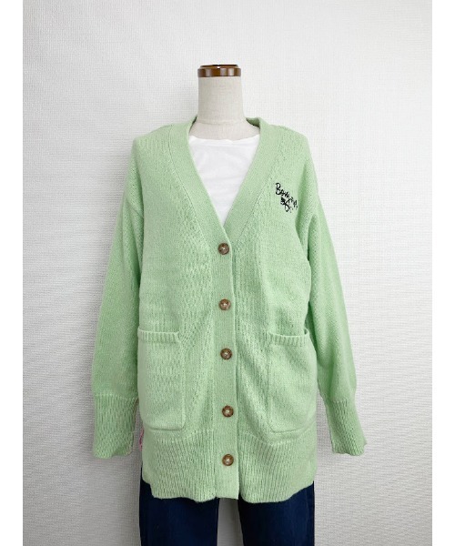 Rydia（リディア）の「ウールライクメルシーカーデ（カーディガン/ボレロ・レディース・ライトベージュ/ブルー/パープル/オレンジ/ライム・M）」の2枚目の写真