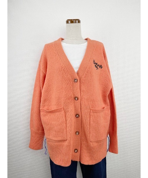 Rydia（リディア）の「ウールライクメルシーカーデ（カーディガン/ボレロ・レディース・ライトベージュ/ブルー/パープル/オレンジ/ライム・M）」の5枚目の写真