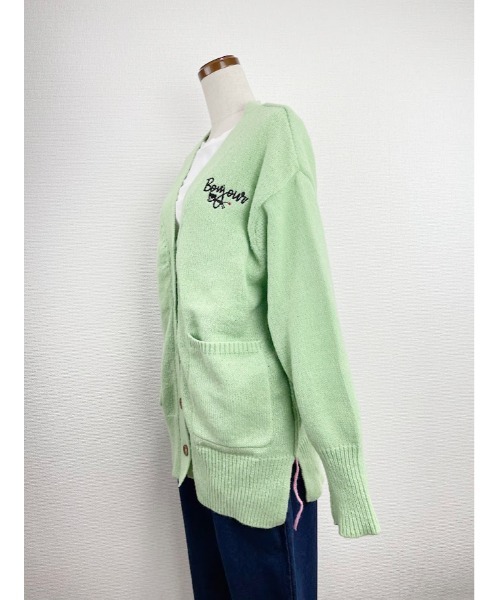 Rydia（リディア）の「ウールライクメルシーカーデ（カーディガン/ボレロ・レディース・ライトベージュ/ブルー/パープル/オレンジ/ライム・M）」の10枚目の写真