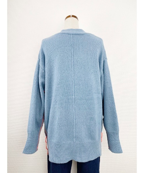 Rydia（リディア）の「ウールライクメルシーカーデ（カーディガン/ボレロ・レディース・ライトベージュ/ブルー/パープル/オレンジ/ライム・M）」の14枚目の写真