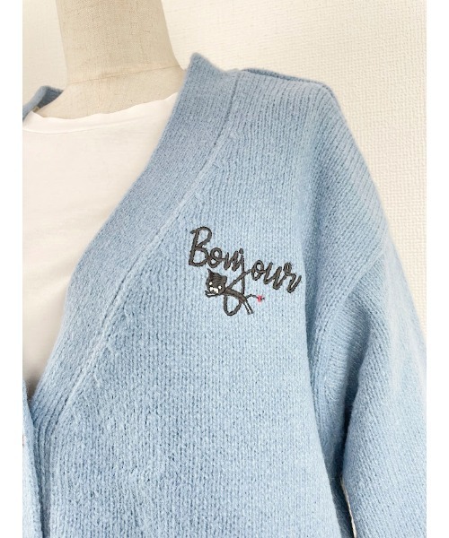 Rydia（リディア）の「ウールライクメルシーカーデ（カーディガン/ボレロ・レディース・ライトベージュ/ブルー/パープル/オレンジ/ライム・M）」の15枚目の写真