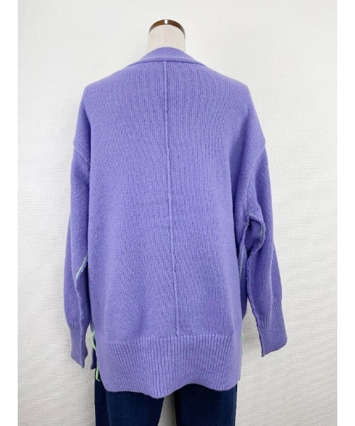 Rydia（リディア）の「ウールライクメルシーカーデ（カーディガン/ボレロ・レディース・ライトベージュ/ブルー/パープル/オレンジ/ライム・M）」の17枚目の写真