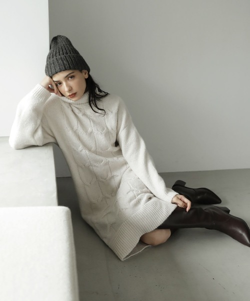 LAKOLE(ラコレ)の「アクリル畦ニットキャップ / 123013(ニットキャップ/ビーニー・レディース・グリーン/オフホワイト/グレー/ブラック・FREE)」の11枚目の写真