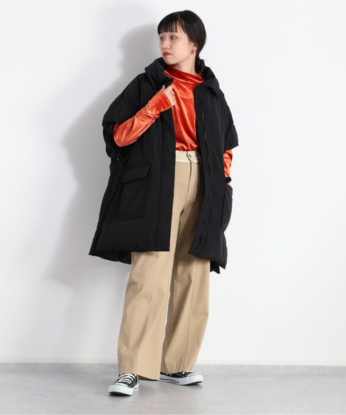 cepo(セポ)の「ベロアハイネックトップス(Tシャツ/カットソー・レディース・チャコール/オレンジ/オフホワイト・M)」の16枚目の写真