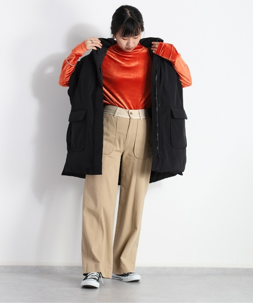 cepo(セポ)の「ベロアハイネックトップス(Tシャツ/カットソー・レディース・チャコール/オレンジ/オフホワイト・M)」の13枚目の写真