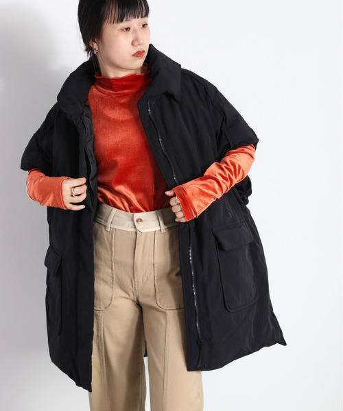 cepo(セポ)の「ベロアハイネックトップス(Tシャツ/カットソー・レディース・チャコール/オレンジ/オフホワイト・M)」の6枚目の写真
