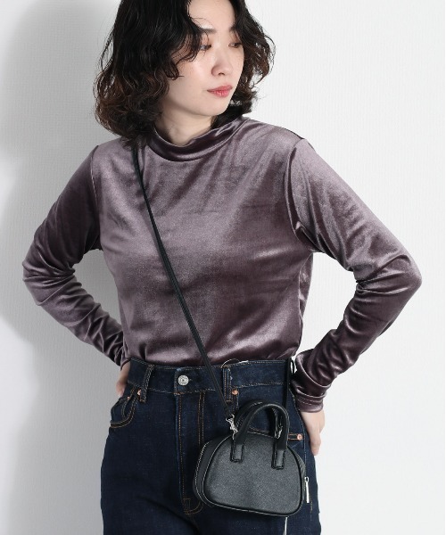 cepo(セポ)の「ベロアハイネックトップス(Tシャツ/カットソー・レディース・チャコール/オレンジ/オフホワイト・M)」の22枚目の写真