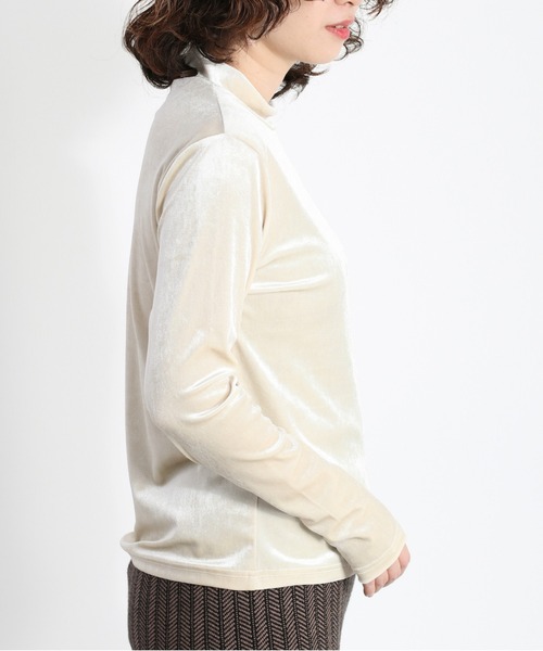 cepo(セポ)の「ベロアハイネックトップス(Tシャツ/カットソー・レディース・チャコール/オレンジ/オフホワイト・M)」の11枚目の写真