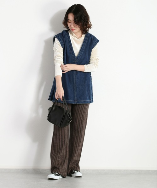 cepo(セポ)の「ベロアハイネックトップス(Tシャツ/カットソー・レディース・チャコール/オレンジ/オフホワイト・M)」の14枚目の写真