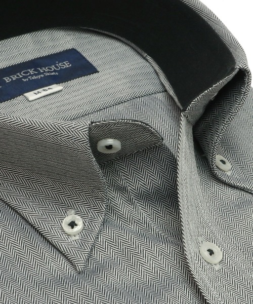 TOKYO SHIRTS（トウキョウシャツ）の「瞬間消臭 形態安定ノーアイロン ボタンダウン 長袖ビジネスワイシャツ（ビジネスシャツ・メンズ・ダークグレー・首回り37cm-裄丈80cm/首回り39cm-裄丈80cm/首回り39cm-裄丈84cm/首回り41cm-裄丈82cm/首回り41cm-裄丈86cm/首回り42cm-裄丈82cm/首回り42cm-裄丈86cm/首回り43cm-裄丈82cm/首回り43cm-裄丈86cm/首回り37cm-裄丈84cm）」の2枚目の写真