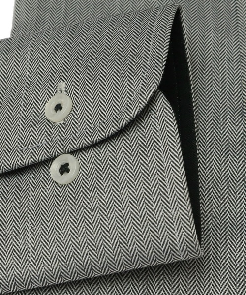 TOKYO SHIRTS（トウキョウシャツ）の「瞬間消臭 形態安定ノーアイロン ボタンダウン 長袖ビジネスワイシャツ（ビジネスシャツ・メンズ・ダークグレー・首回り37cm-裄丈80cm/首回り39cm-裄丈80cm/首回り39cm-裄丈84cm/首回り41cm-裄丈82cm/首回り41cm-裄丈86cm/首回り42cm-裄丈82cm/首回り42cm-裄丈86cm/首回り43cm-裄丈82cm/首回り43cm-裄丈86cm/首回り37cm-裄丈84cm）」の3枚目の写真