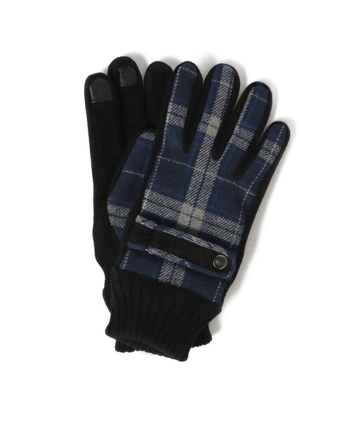 BEAMS HEART(ビームスハート)の「【タッチパネル対応】チェック柄 グローブ(手袋・メンズ・グレー/ネイビー・ONE SIZE)」の12枚目の写真