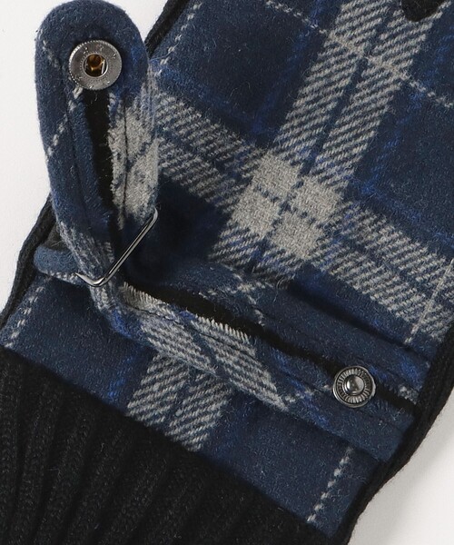 BEAMS HEART(ビームスハート)の「【タッチパネル対応】チェック柄 グローブ(手袋・メンズ・グレー/ネイビー・ONE SIZE)」の3枚目の写真