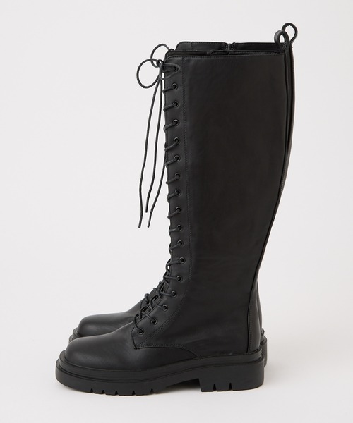 one after another NICE CLAUP（ワンアフターアナザーナイスクラップ）の「レースアップロングブーツ（ブーツ・レディース・ブラック・LARGE/MEDIUM/SMALL）」の11枚目の写真