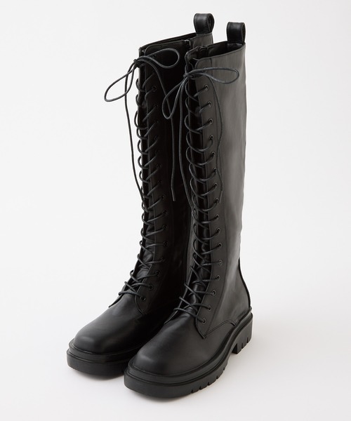one after another NICE CLAUP（ワンアフターアナザーナイスクラップ）の「レースアップロングブーツ（ブーツ・レディース・ブラック・LARGE/MEDIUM/SMALL）」の9枚目の写真