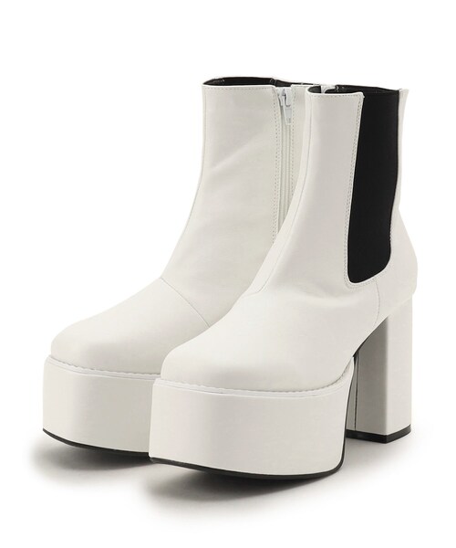 cs T&P(シーエスティーアンドピー)の「ボリュームストーム厚底サイドゴアブーツ(ブーツ・レディース・ホワイト/ブラック・S/M/L/LL)」の3枚目の写真