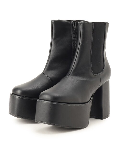 cs T&P(シーエスティーアンドピー)の「ボリュームストーム厚底サイドゴアブーツ(ブーツ・レディース・ホワイト/ブラック・S/M/L/LL)」の4枚目の写真