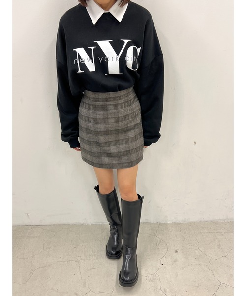 WC(ダブル シー)の「NYCオーバースウェット(スウェット・レディース・グレー/ブラック・FREE)」の9枚目の写真