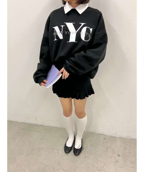 WC(ダブル シー)の「NYCオーバースウェット(スウェット・レディース・グレー/ブラック・FREE)」の12枚目の写真