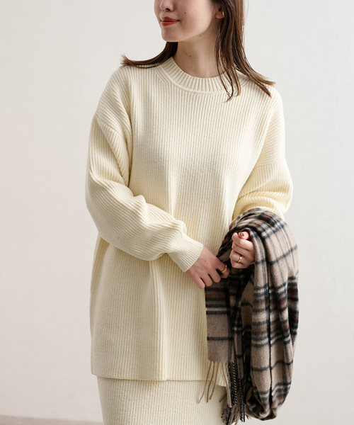 JOURNAL STANDARD/ジャーナルスタンダード 2022AW Glenlocheアゼクルーロングニット[LKNA74239] JOURNAL STANDARD（ジャーナルスタンダード）の「Glenlocheアゼ