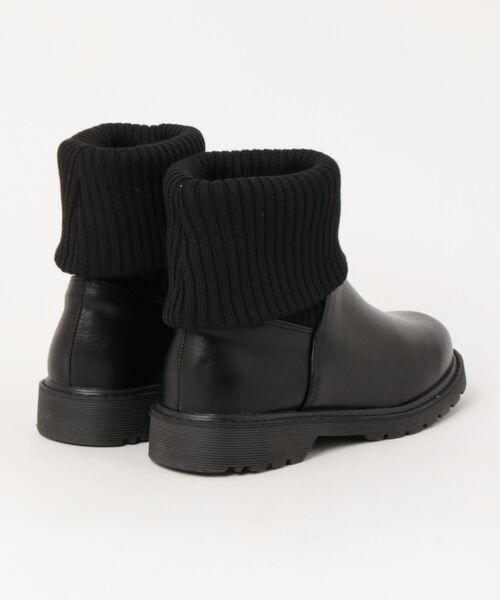 Samansa Mos2（サマンサ モスモス）の「2WAYリブニットブーツ（ブーツ・レディース・ブラック/ブラウン・MEDIUM/LARGE）」の4枚目の写真