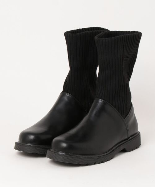 Samansa Mos2（サマンサ モスモス）の「2WAYリブニットブーツ（ブーツ・レディース・ブラック/ブラウン・MEDIUM/LARGE）」の5枚目の写真
