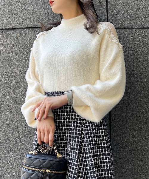 ナンバーナイン ゆるふわニット グレー エアリーファーフェザーヤーン セーター fw00126.jpg
