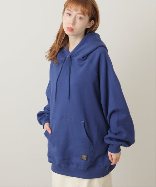 DOUBLE NAME(ダブルネーム)の「RUSSELLコラボ配色パーカー(パーカー・レディース・ブルー/グリーン/杢グレー・FREE)」の4枚目の写真