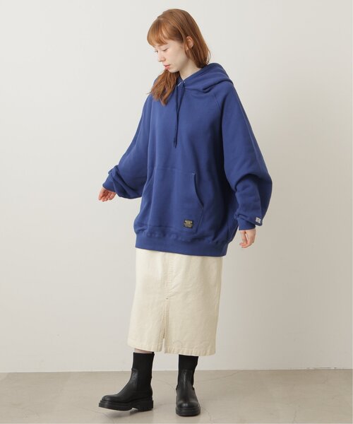 DOUBLE NAME(ダブルネーム)の「RUSSELLコラボ配色パーカー(パーカー・レディース・ブルー/グリーン/杢グレー・FREE)」の10枚目の写真