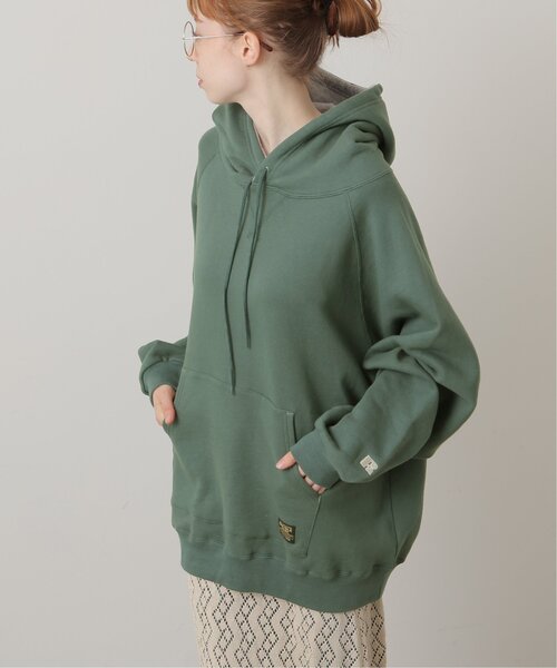 DOUBLE NAME(ダブルネーム)の「RUSSELLコラボ配色パーカー(パーカー・レディース・ブルー/グリーン/杢グレー・FREE)」の14枚目の写真