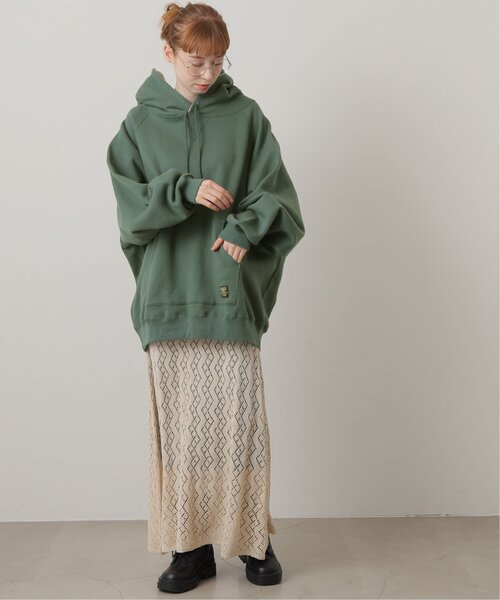 DOUBLE NAME(ダブルネーム)の「RUSSELLコラボ配色パーカー(パーカー・レディース・ブルー/グリーン/杢グレー・FREE)」の16枚目の写真