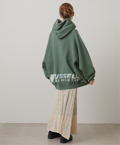 DOUBLE NAME(ダブルネーム)の「RUSSELLコラボ配色パーカー(パーカー・レディース・ブルー/グリーン/杢グレー・FREE)」の18枚目の写真