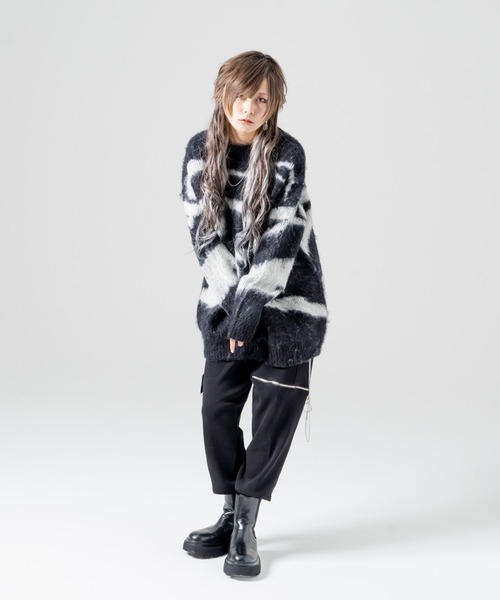 R/X（ロックス）の「モヘアライクゼブラニット（ニット/セーター・レディース・ブラック・FREE）」の4枚目の写真