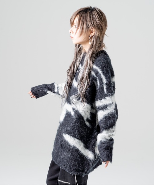 R/X（ロックス）の「モヘアライクゼブラニット（ニット/セーター・レディース・ブラック・FREE）」の3枚目の写真