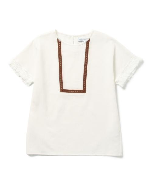 B:MING by BEAMS（ビーミングバイビームス）の「ビーミング by ビームス / フリンジブラウス（シャツ/ブラウス・レディース・ホワイト/ライトグレー・ONE SIZE）」の5枚目の写真