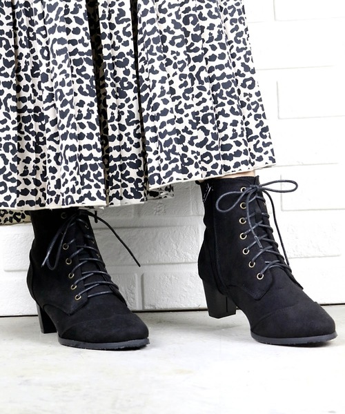 LibertyDoll(リバティードール)の「LibertyDoll/6cmチャンキーヒールウイングチップブーツ(9032)(ブーツ・レディース・ブラック/ブラック系その他/ダークブラウン・LL/S/M/L)」の3枚目の写真