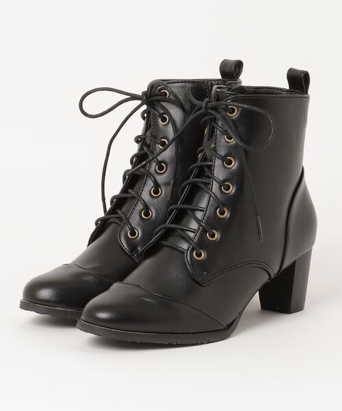 LibertyDoll(リバティードール)の「LibertyDoll/6cmチャンキーヒールウイングチップブーツ(9032)(ブーツ・レディース・ブラック/ブラック系その他/ダークブラウン・LL/S/M/L)」の6枚目の写真