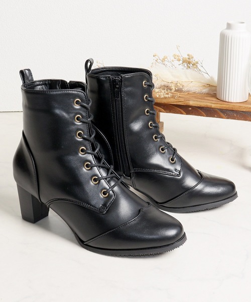 LibertyDoll(リバティードール)の「LibertyDoll/6cmチャンキーヒールウイングチップブーツ(9032)(ブーツ・レディース・ブラック/ブラック系その他/ダークブラウン・LL/S/M/L)」の9枚目の写真